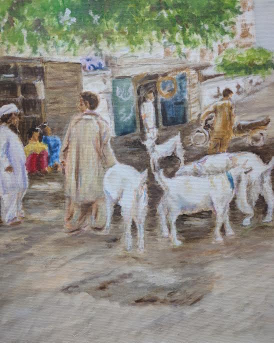 "Karachi Bustle" Oil Paint on Canvas 24X16